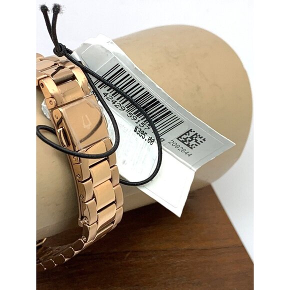 Bulova Women's Watch 98L303 Quartz Crystal Accent Rose Gold Stainless Steel - Picture 11 of 14